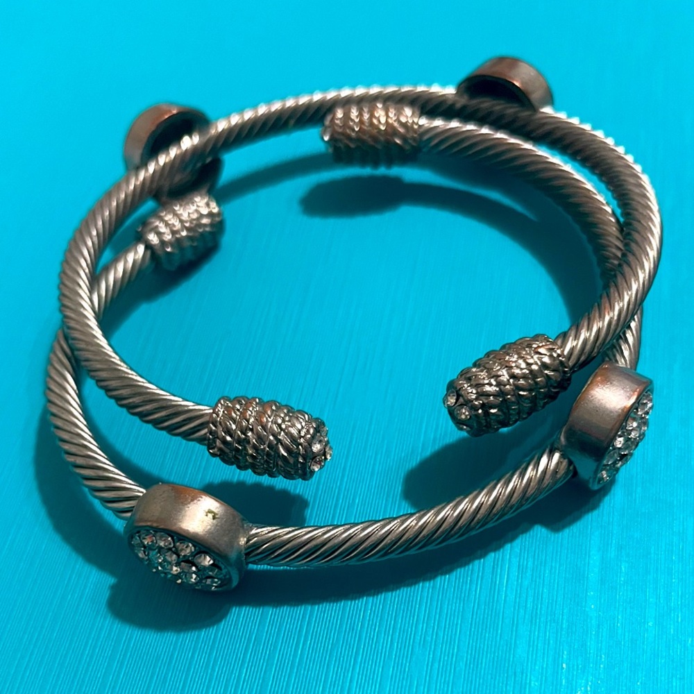 2 Diamond banded bracelets